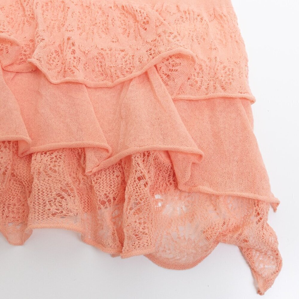 Red Valentino Top Ruffle Lace Asymmetrical Knit Pullover Made in Italy - Picture 9 of 16